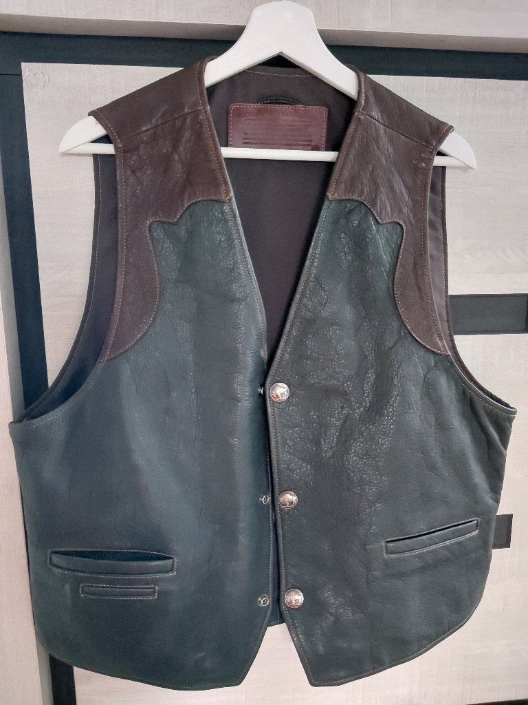 Lederen vest voor heren, Ophalen, Nieuw, Overige maten, Zwart
