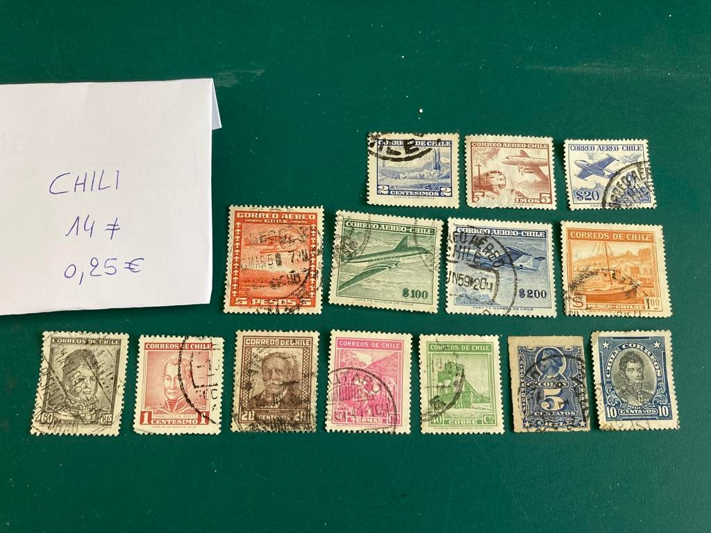 Lot de timbres du Chili, Enlèvement ou Envoi, Affranchi, Amérique du Sud