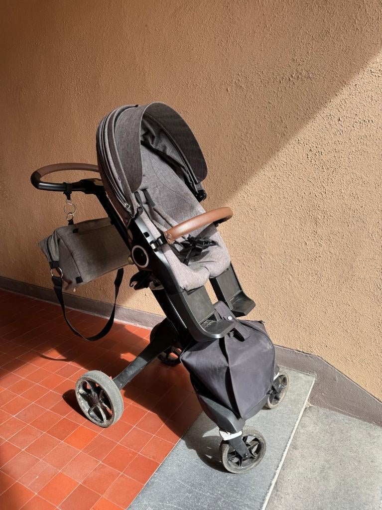 Stokke Xplory kinderwagen grijs - incl. verzorgingstas, Kinderen en Baby's, Kinderwagens en Combinaties, Gebruikt, Kinderwagen