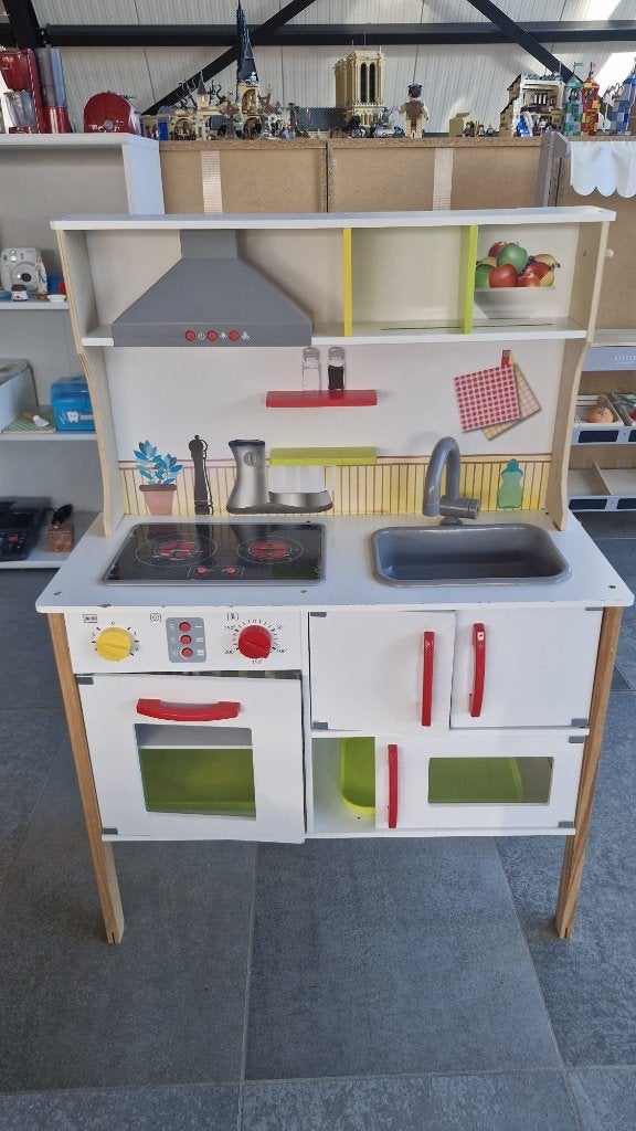 Houten keukentje met veel accessoires, Enlèvement, Utilisé, Bois, Jouer à la cuisine