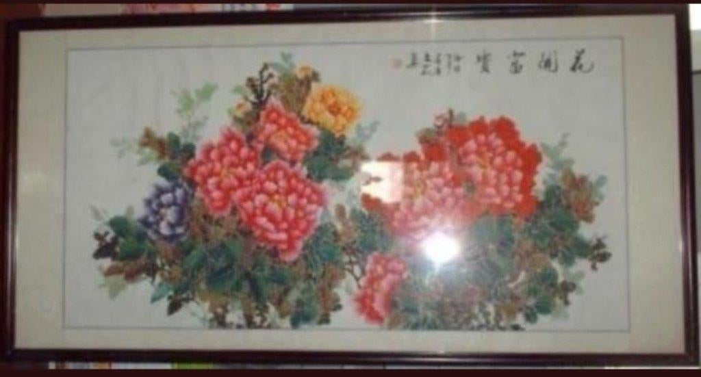 Grote mooie oosterse schilderijen,Boeddha,buddha,2 stuks, Antiek en Kunst, Ophalen