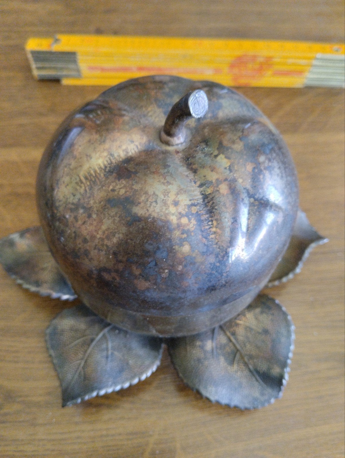 Vintage verzilverde appel suikerpot met stempel Spanje, Verzenden