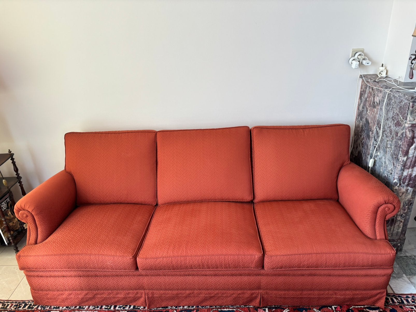 Mooie bruine stoffen canapé In perfecte staat, Ophalen, Vintage, 75 tot 100 cm, Zo goed als nieuw