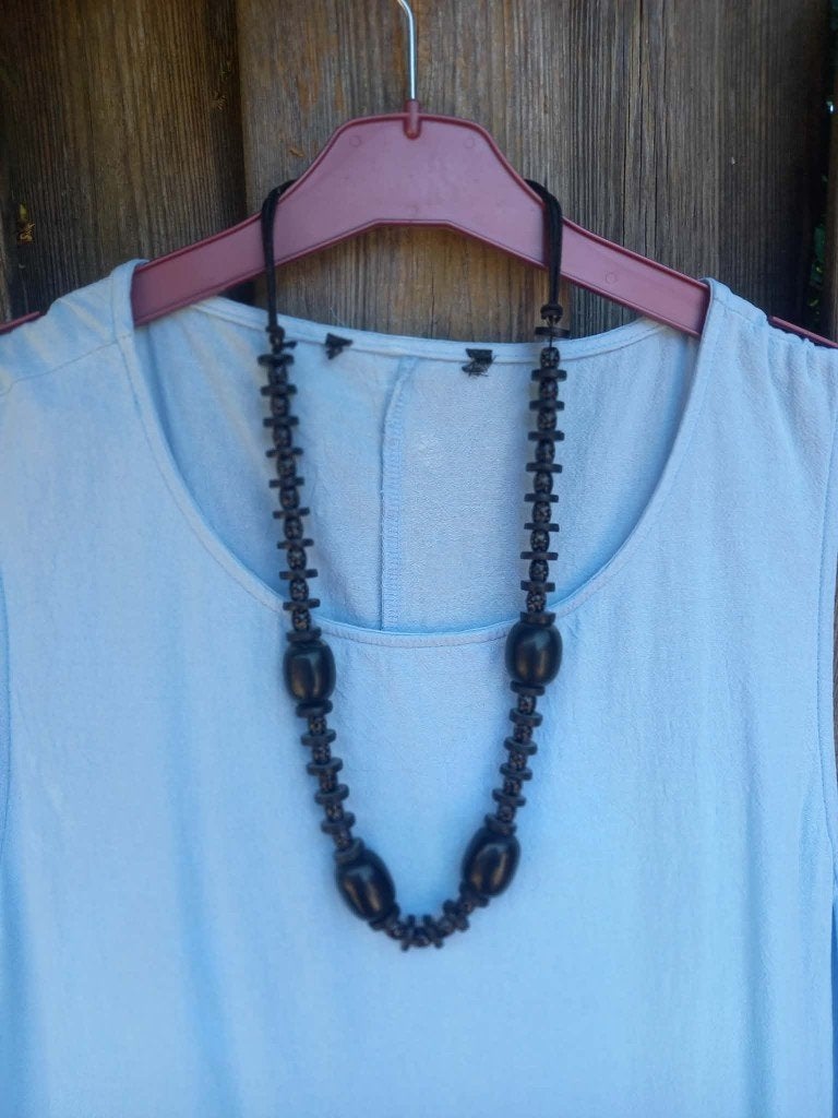 Mooie ketting, hout, zwart, perfecte staat, Gentbrugge, Bijoux, Sacs & Beauté, Colliers, Enlèvement, Noir