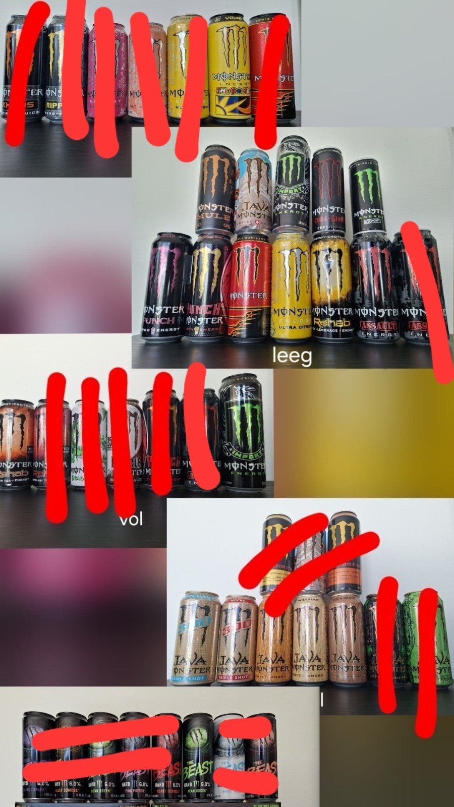 Monster energy blikken verzameling, Verzamelen, Blikken, Ophalen of Verzenden, Nieuw
