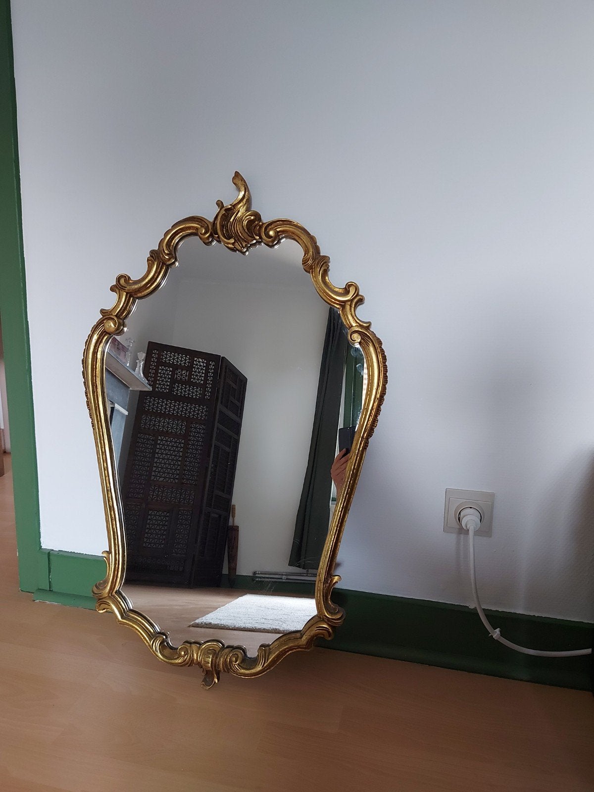 Spiegel vintage barok, Antiek en Kunst, Ophalen, Overige vormen, 50 tot 100 cm, Minder dan 100 cm