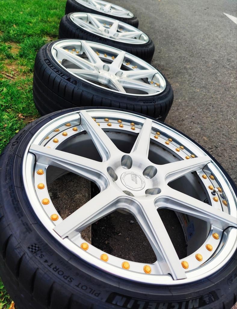 4 x BC FORGED HCS37S (2 parties) 4 x MICHELIN Pilot Sport 4S, Neuf, Véhicule de tourisme, Pneus été, Jante(s)