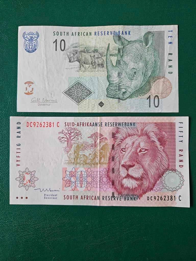 Set de 10 et 50 rands sud-africains, Enlèvement ou Envoi, Afrique du Sud, Série