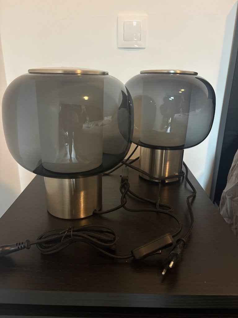 Lampes de chevet, Maison & Meubles, Enlèvement, Comme neuf, Verre, Lampe de chevet