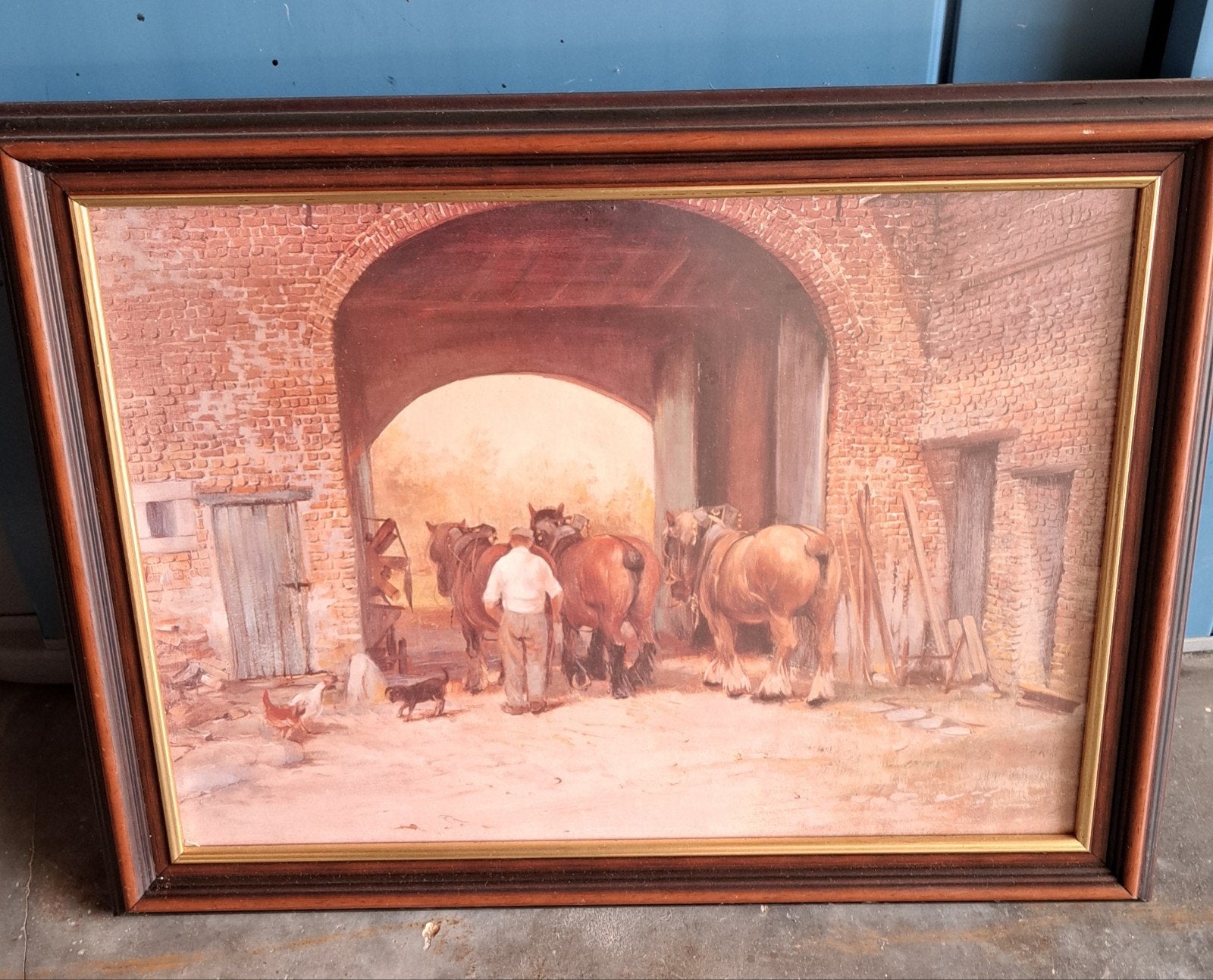 schilderij trekpaarden, Ophalen