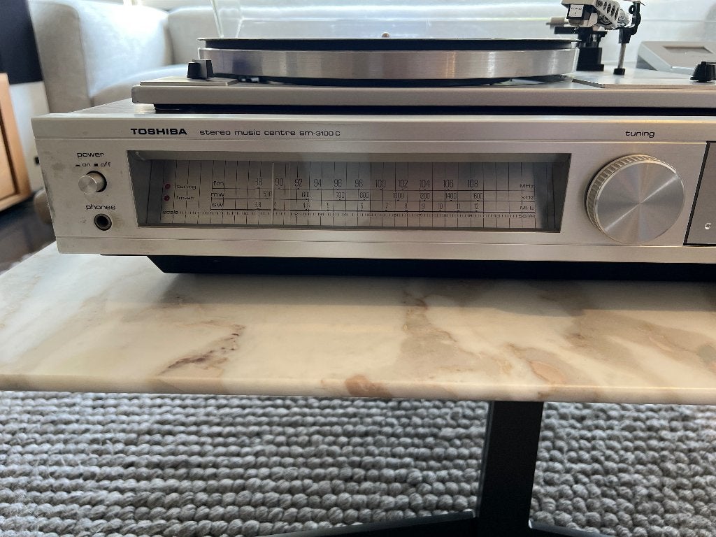 Platenspeler + cassette + radio Toshiba, Ophalen, Gebruikt, Platenspeler, Overige merken