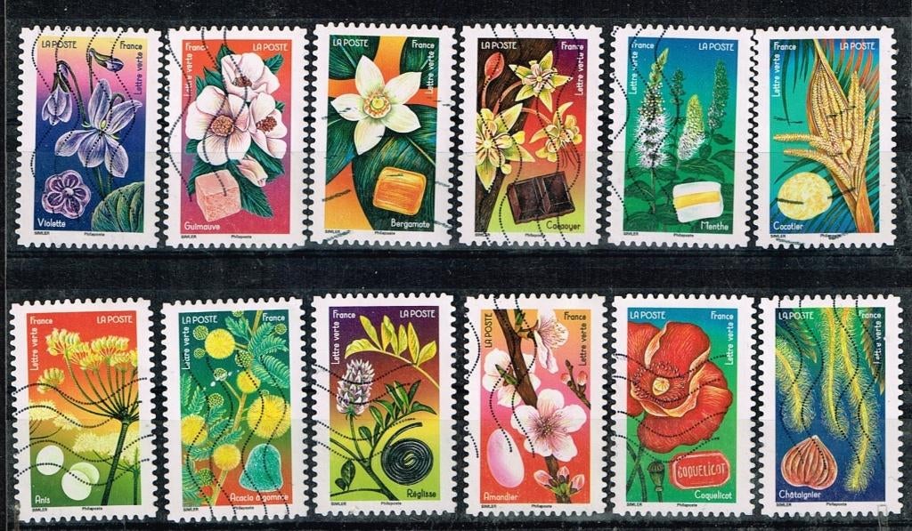 Postzegels uit Frankrijk - K 5742 - planten en zoetigheid, Postzegels en Munten, Verzenden, Gestempeld