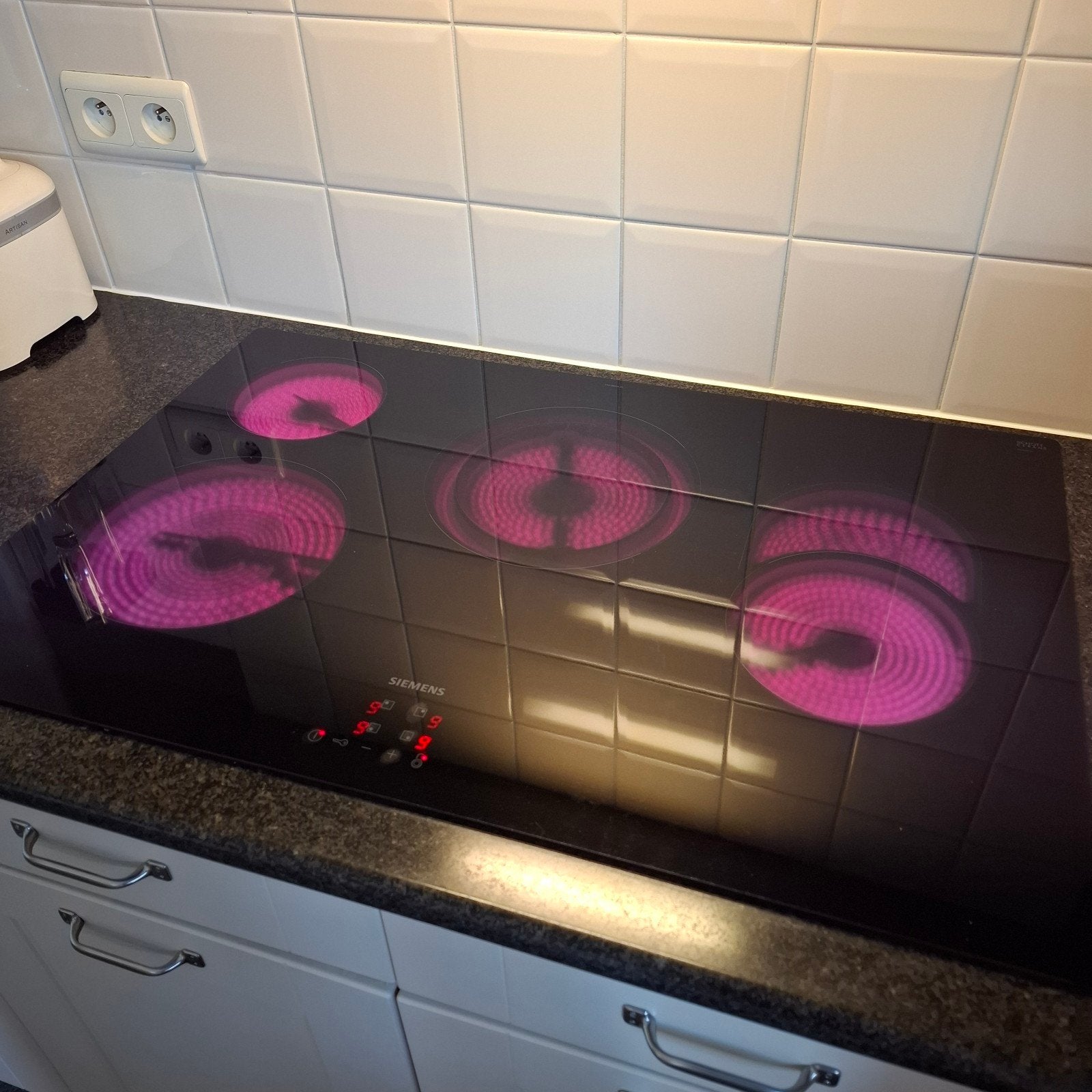 VITROKERAMISCHE KOOKPLAAT SIEMENS ET81RBHA1D, Elektronische apparatuur, Kookplaten, Ophalen, Gebruikt, Keramisch, 4 kookzones