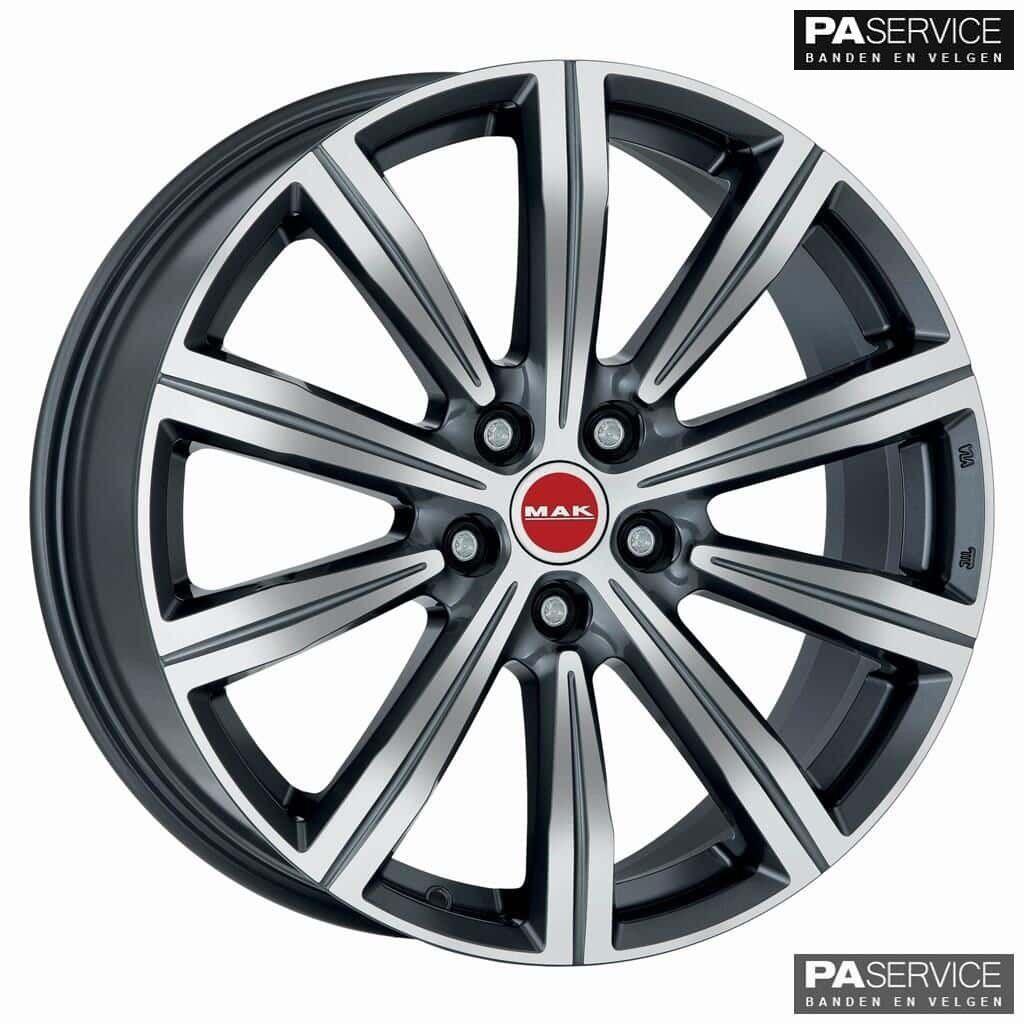 Nieuw 22 inch Gloss Antraciet Evoque MAK set incl Dunlop TPM, Neuf, Pneus et Jantes, 265 mm, -
