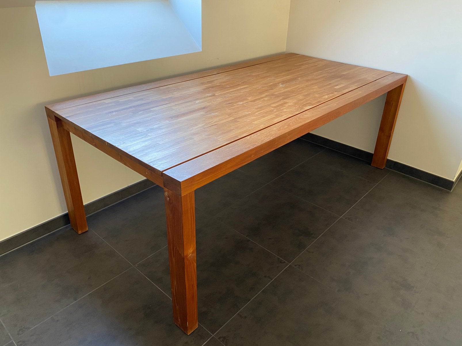 Table à manger en teck 104x220x78,4 cm, Teck, 100 à 150 cm, Enlèvement, Modern-Klassiek