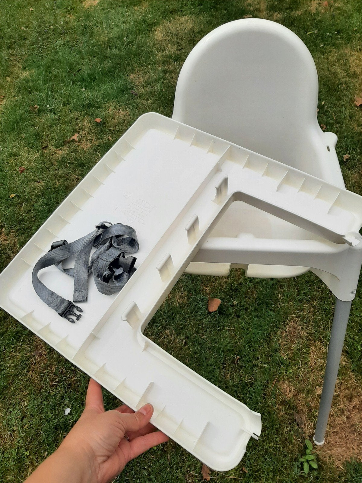 Antilop - hoge kinderstoel met blad - IKEA - wit, Kinderen en Baby's, Kinderstoelen, Gebruikt, Overige typen, Aanschuifbaar, Afneembaar eetblad