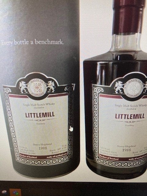 Littlemill  25 jaar Single Malt Scotch whisky 1988, Ophalen of Verzenden, Zo goed als nieuw, Overige typen, Vol