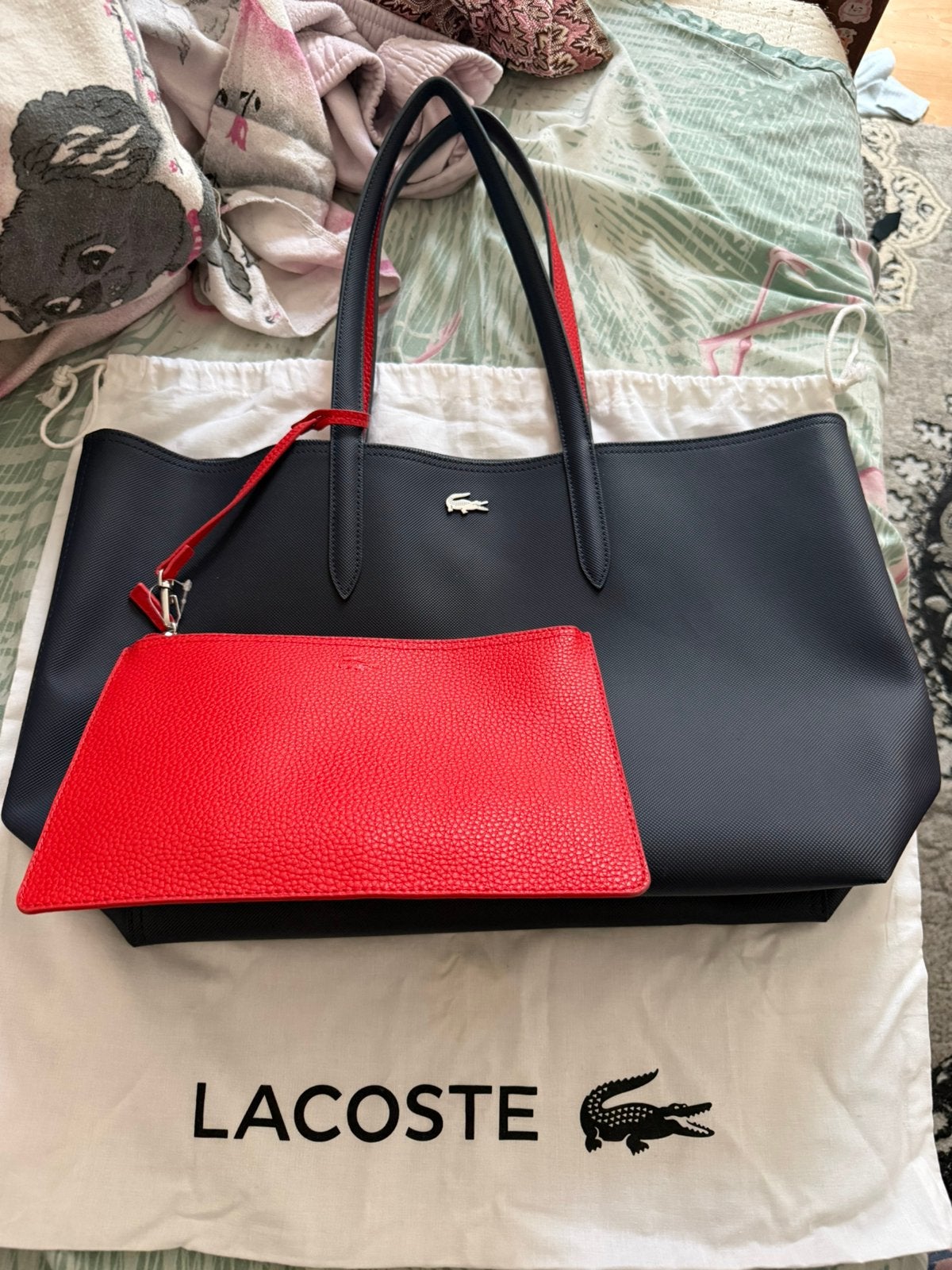 Lacoste tas, Ophalen, Zo goed als nieuw, Blauw, Handtas