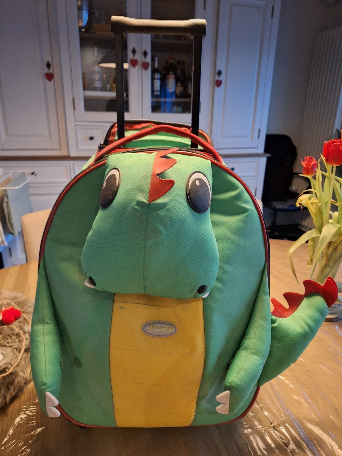 Samsonite reiskoffer draakje, Handtassen en Accessoires, Koffers, Ophalen, Zo goed als nieuw, Zacht kunststof, Wieltjes