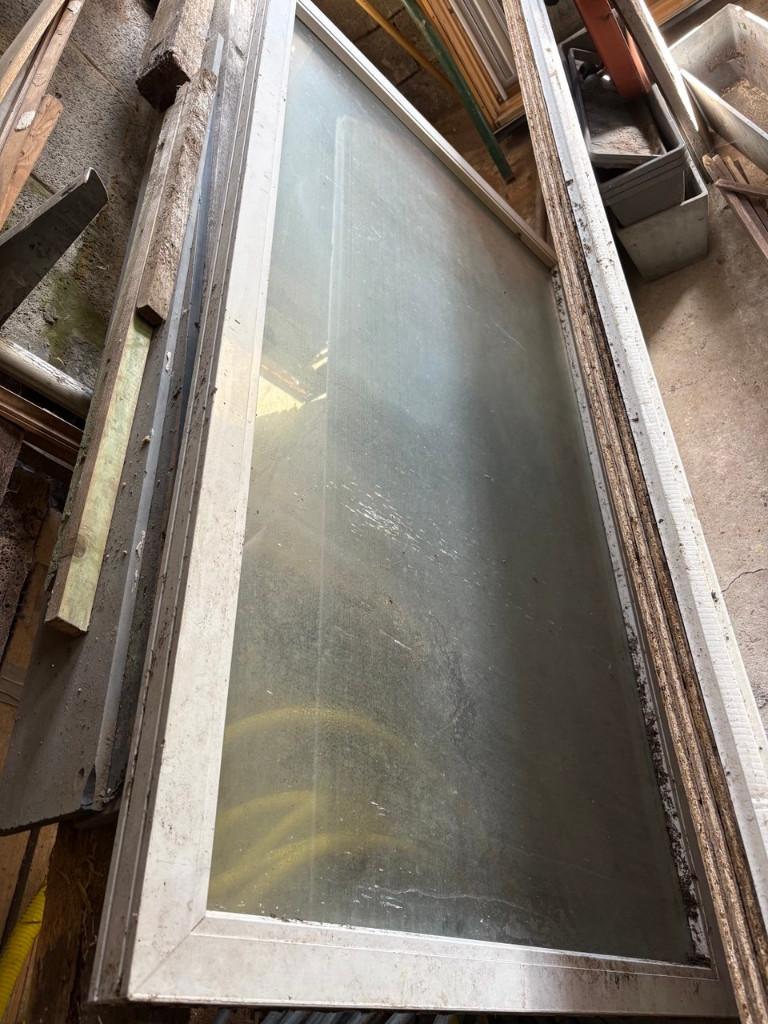 Wit PVC vast raamkozijn met dubbele beglazing, Ophalen, Gebruikt, 80 tot 120 cm, 160 cm of meer
