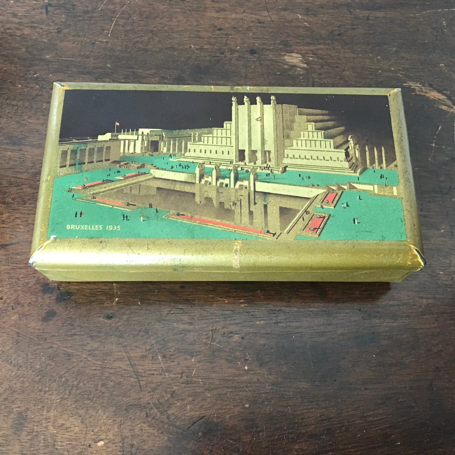 Blik Côte d’Or Chocolade 1935 Wereldtentoonstelling Brussel, Verzamelen, Ophalen of Verzenden, Gebruikt