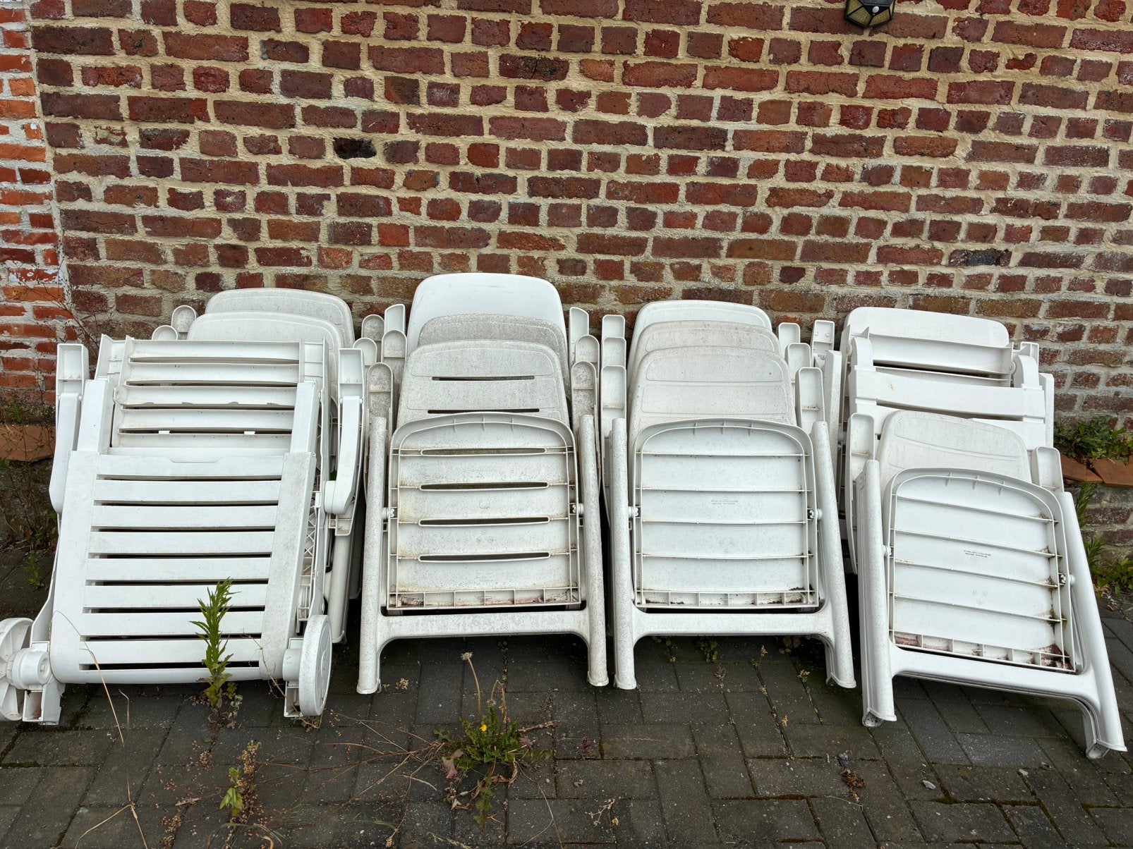 Lot van tuin zetels, Ophalen, Gebruikt, Kunststof, Inklapbaar
