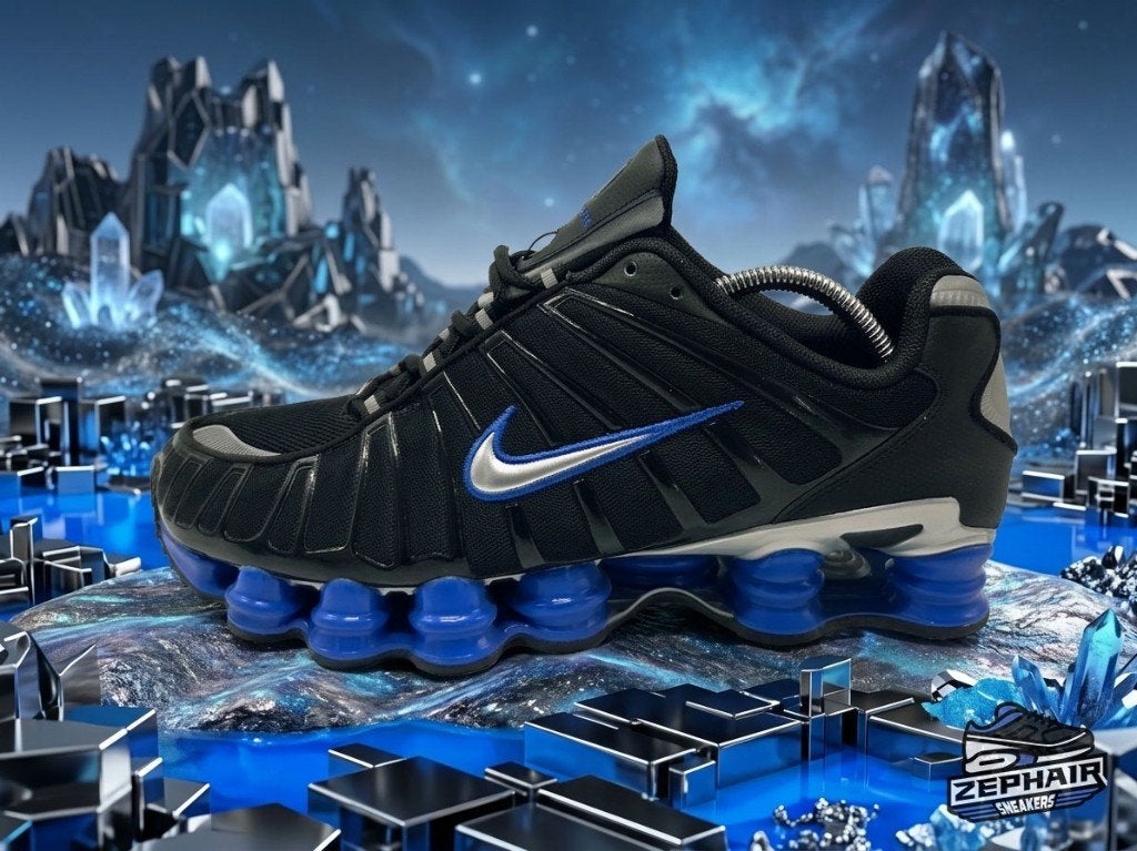 Nike Air Max Shox TL 'Black/Racer Blue' EU44.5 2024, Nike, Comme neuf, Baskets, Noir