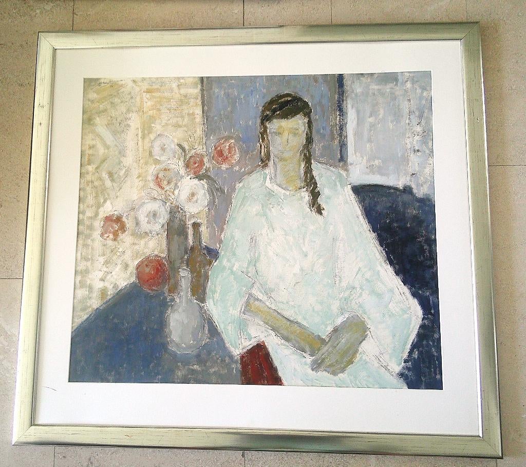 Vrouw in het wit met bloemen '87 - Jelle Hoogstra 1924-2003, Ophalen