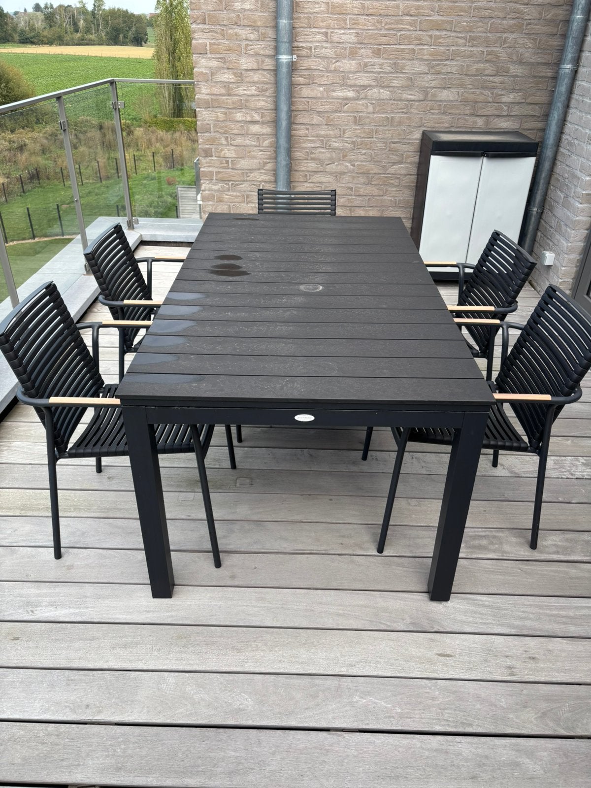 Table de jardin extensible et 5 chaises, Jardin & Terrasse, Enlèvement, Utilisé