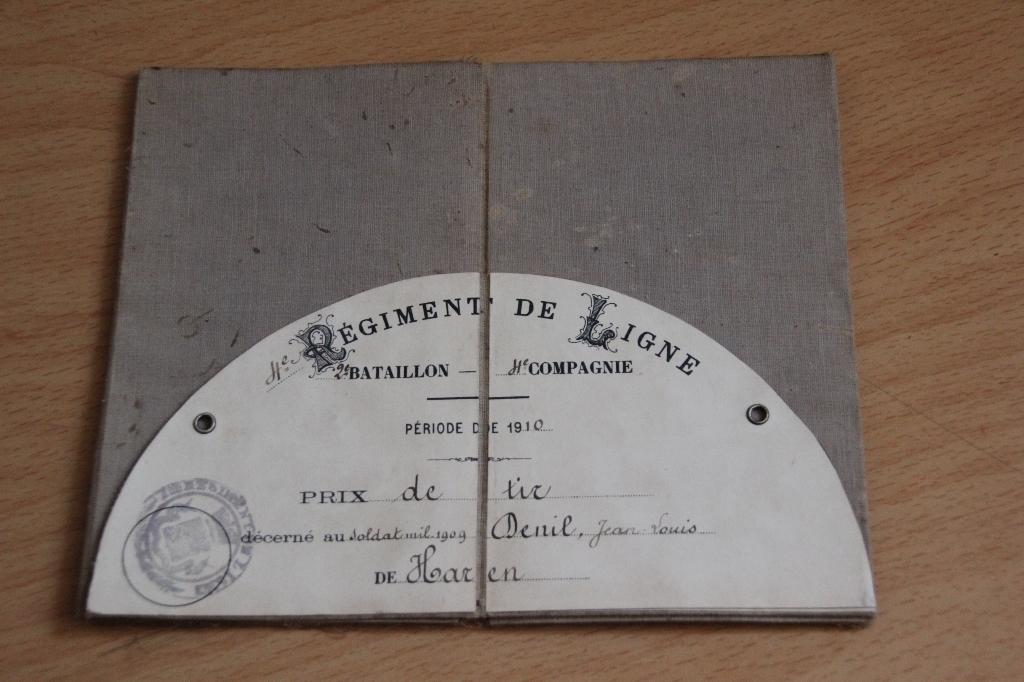 ABBL "Prix de Tir 1910" (4e Regt de Ligne - 2e Bn - 4e Cie), Collections, Envoi, Armée de terre, Vêtements ou Chaussures