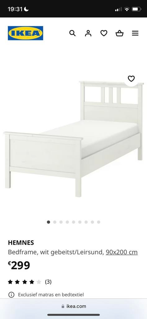 Bed, Huis en Inrichting, Ophalen, Gebruikt, Eenpersoons, Wit