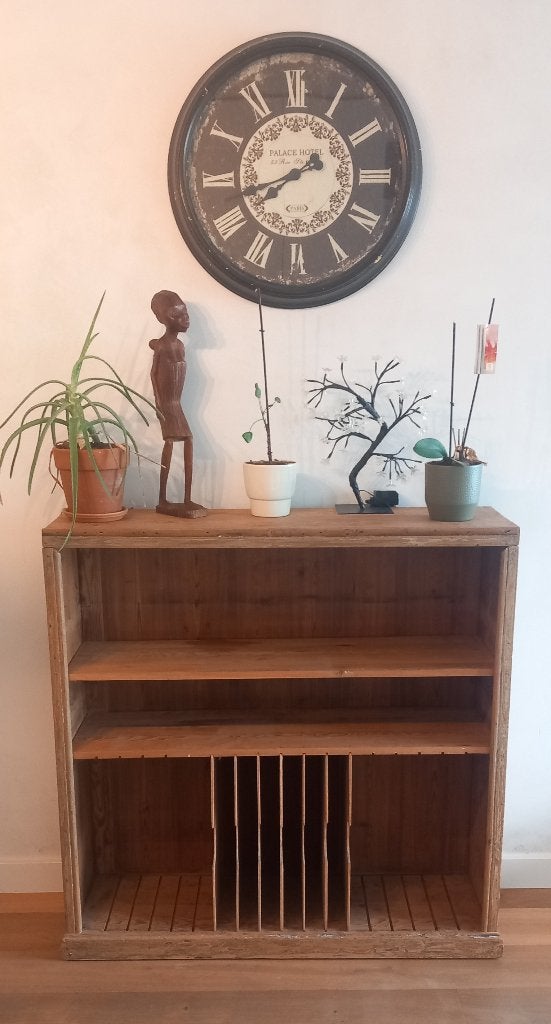 Vintage houten platenkast/Ip-meubel (authentieke pianokast), Ophalen, Gebruikt