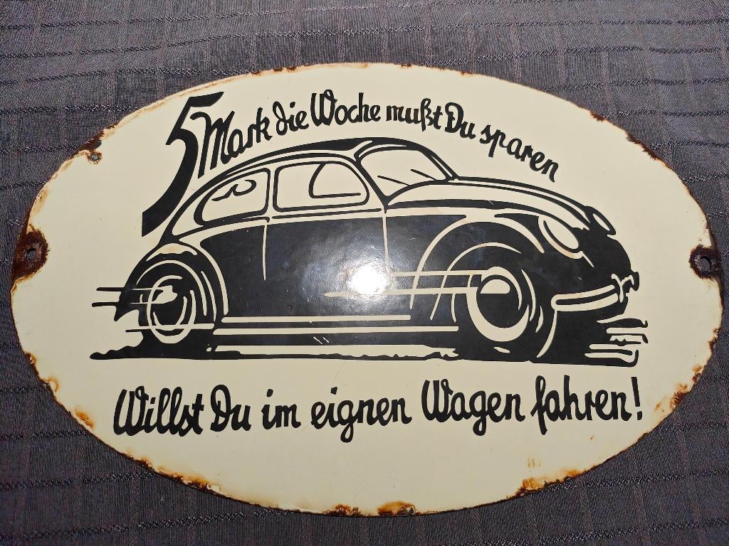 Emaille bord 20cm x 30 cm, Verzamelen, Militaria | Tweede Wereldoorlog, Ophalen of Verzenden, Overige soorten, Overige typen