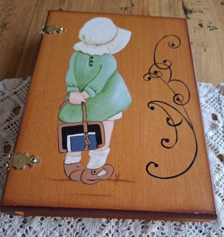 Vintage handbeschilderd houten boekomslag, Holly Hobbie, Enlèvement ou Envoi