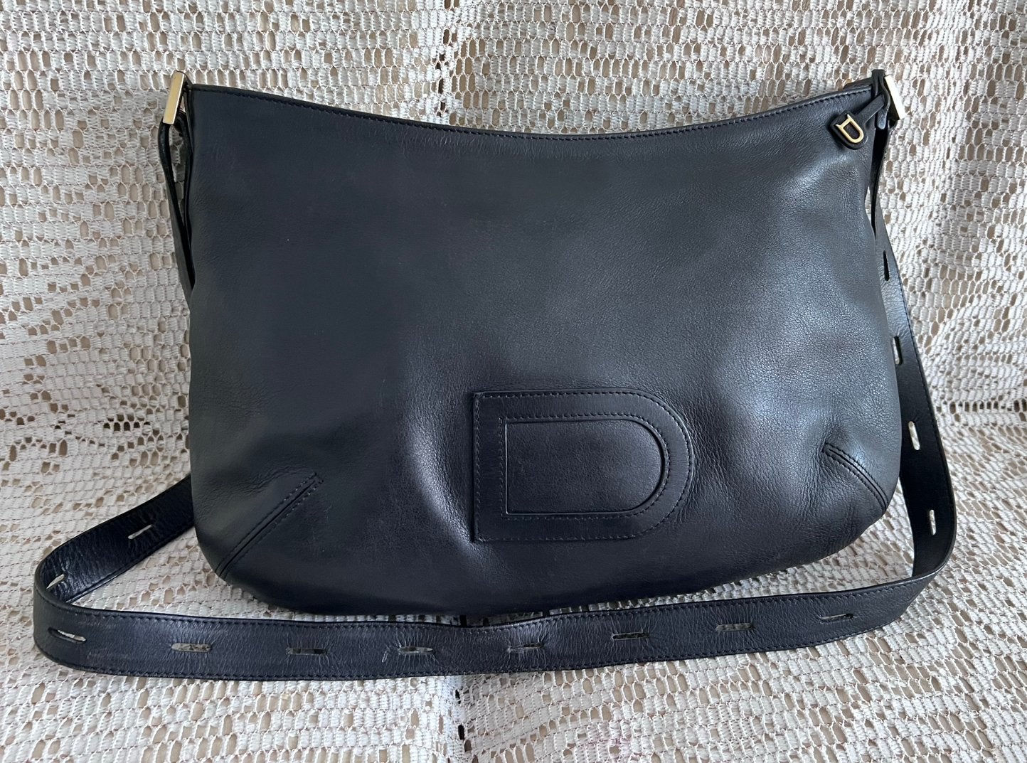 DELVAUX tas model Louise zwarte leren schoudertas, Handtassen en Accessoires, Ophalen of Verzenden, Zo goed als nieuw, Zwart, Leer