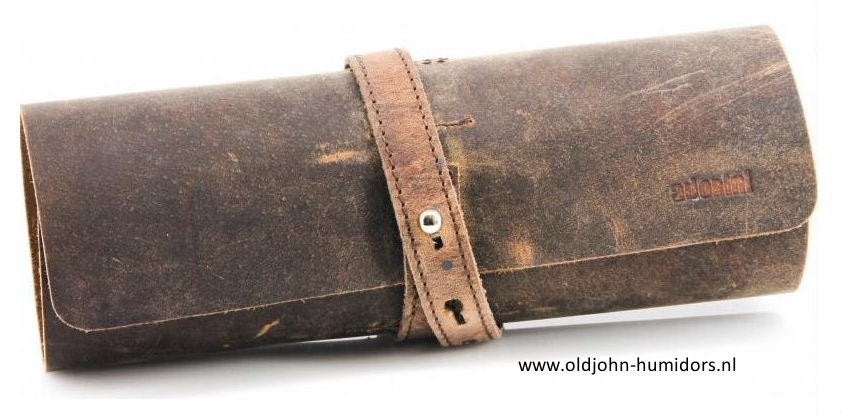SIGARENTAS - CIGAR ROLL - ADORINI -ECHT LEER BRUIN   sk13741, Ophalen of Verzenden, Nieuw, Tabaksdoos of Verpakking