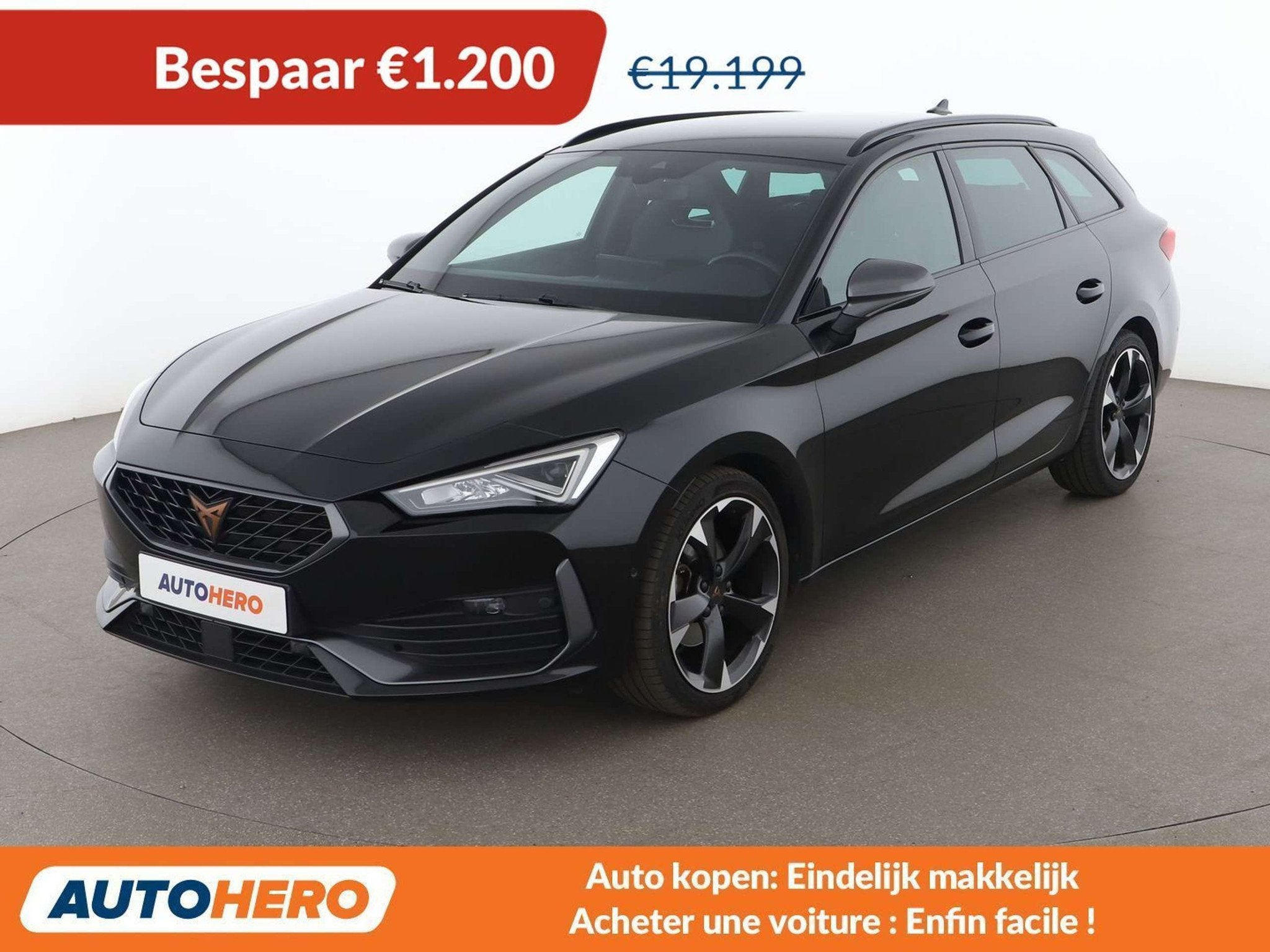 SEAT Leon 1.5 eTSI (bj 2023, automaat), Auto's, 1441 kg, Leon, Overige brandstoffen, Zwart