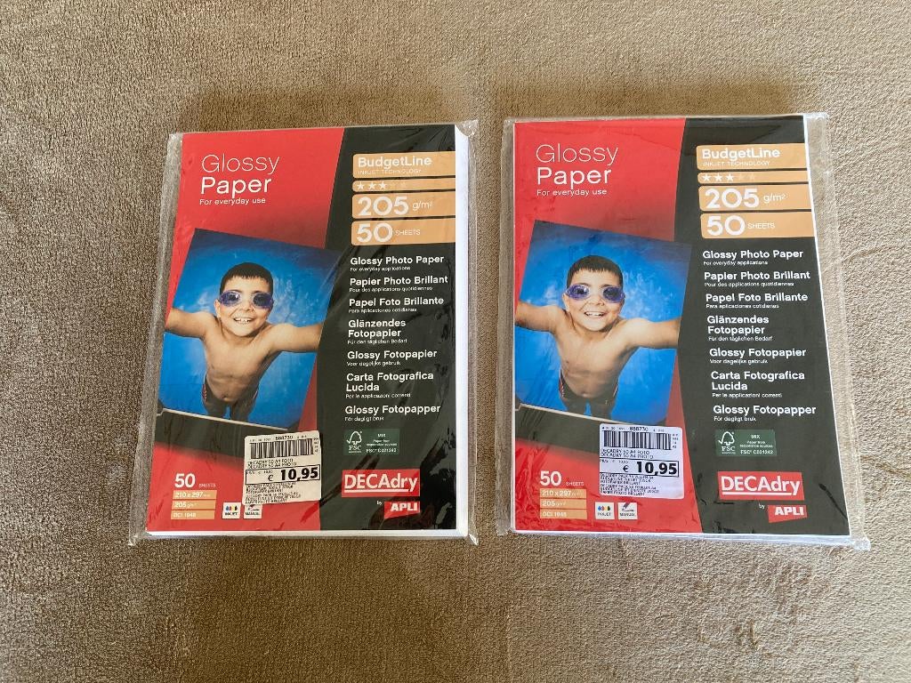 Glossy fotopapier, 210x297 mm, 50 stuks + 48 stuks, Audio, Tv en Foto, Fotografie | Fotopapier, Fotopapier, Ophalen of Verzenden