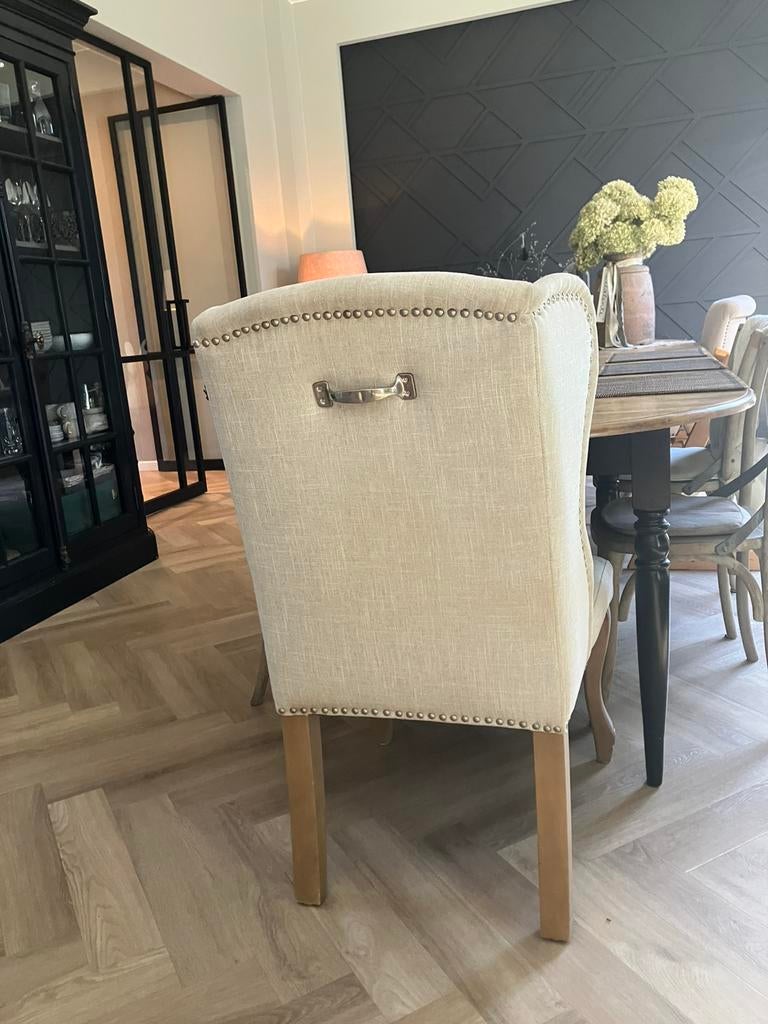 2 eetkamerstoelen van Riviera Maison, Huis en Inrichting, Stoelen, Ophalen, Zo goed als nieuw, Overige kleuren, Twee