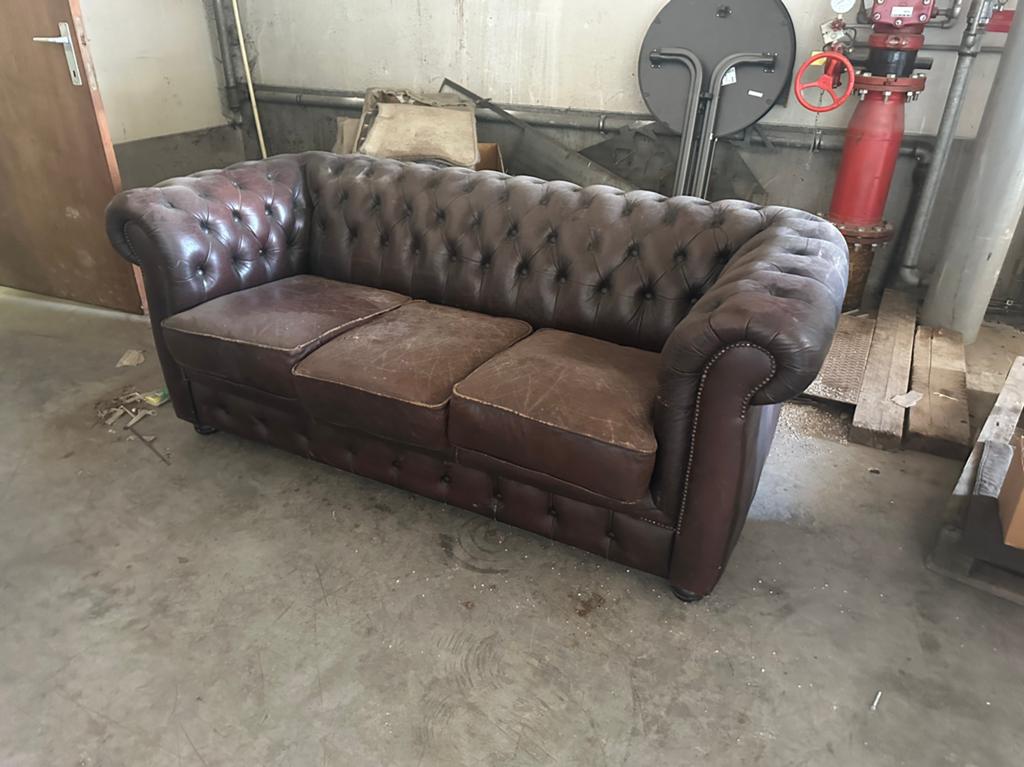 Chesterfield zetel, Huis en Inrichting, Zetels | Zetels, Ophalen, Gebruikt, 100 tot 125 cm, 150 tot 200 cm