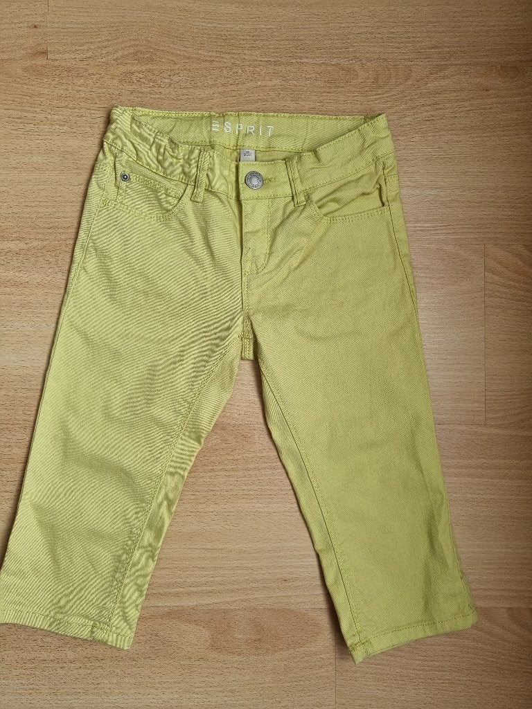 Pistachegroene driekwartjeans - maat 140, Broek, Gebruikt, Meisje, Ophalen of Verzenden