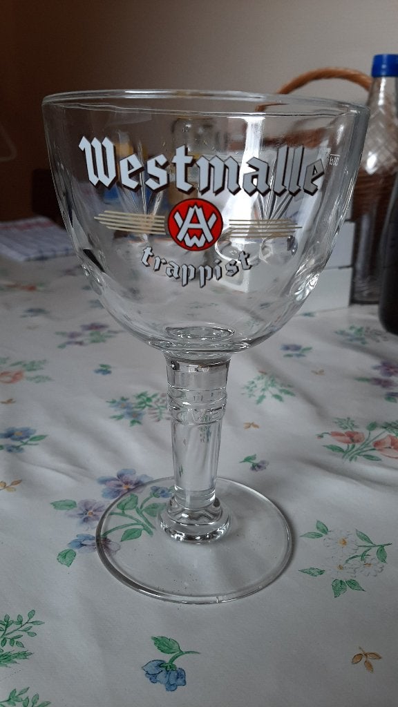 Set van 3 Trappist Westmalle bierglazen 33 cl, Verzamelen, Ophalen, Zo goed als nieuw, Glas of Glazen