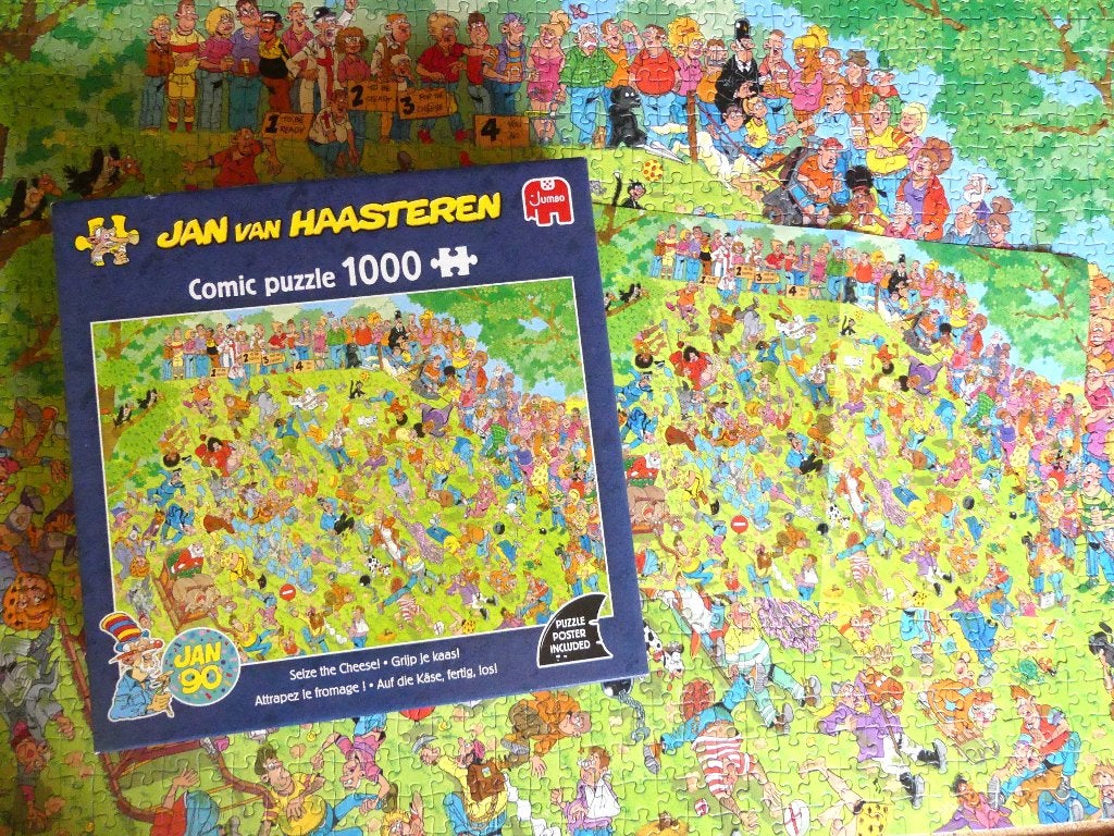 Puzzel Jumbo Jan Van Haasteren - Grijp je kaas ! - 1000 st., Ophalen of Verzenden, 500 t/m 1500 stukjes, Zo goed als nieuw, Legpuzzel
