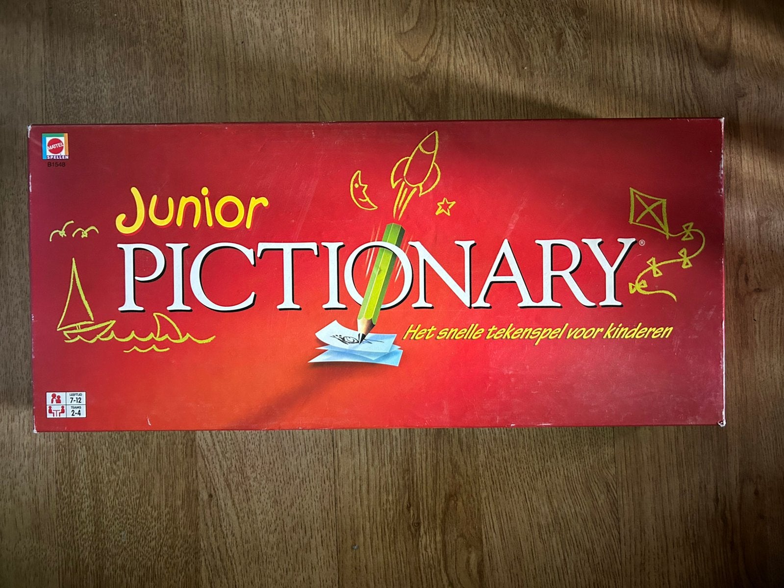 Pictionary Junior, Hobby en Vrije tijd, Gezelschapsspellen | Bordspellen, Zo goed als nieuw, Ophalen of Verzenden