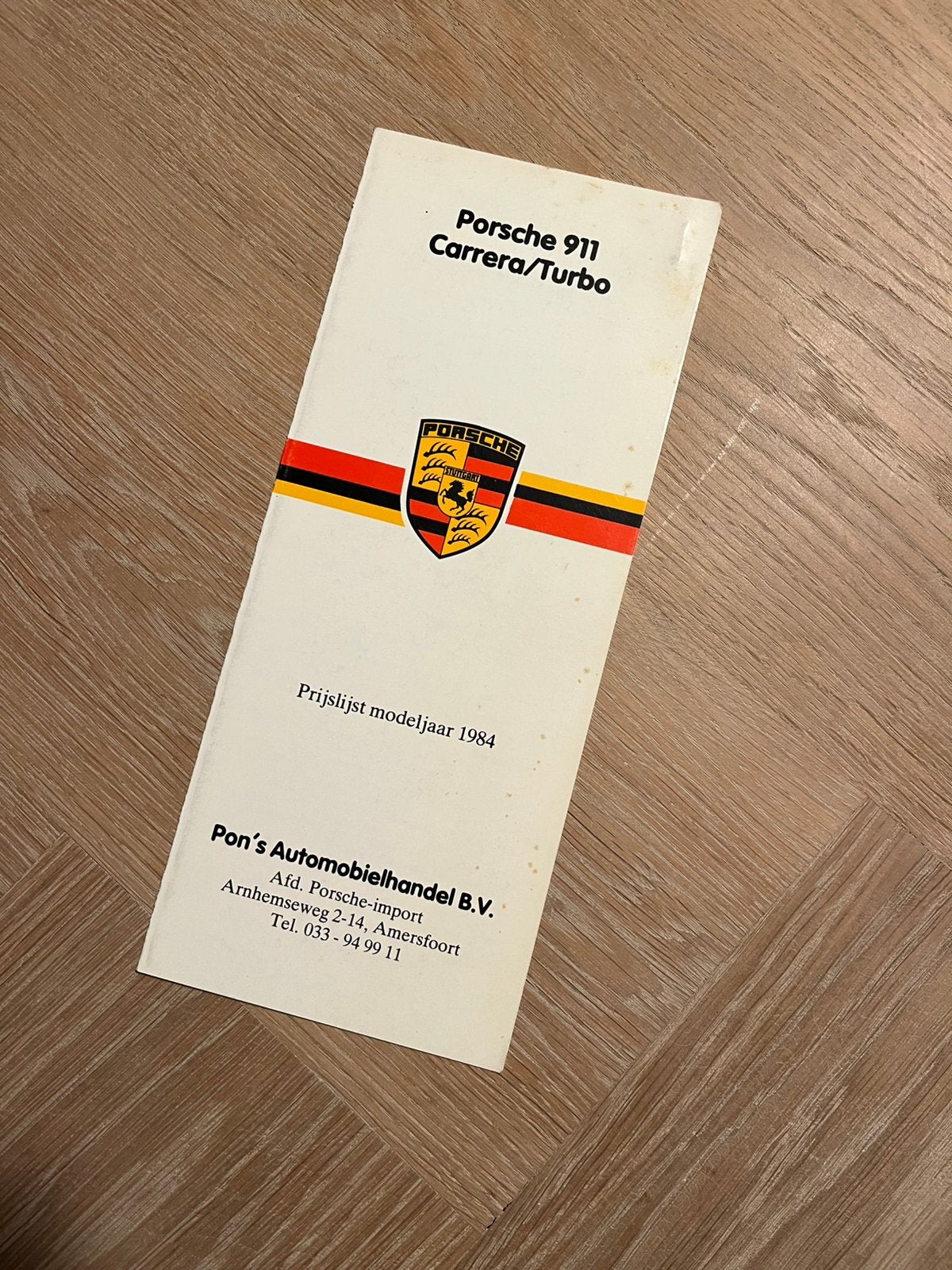 Porsche 911 prijslijst Nederland 1984, Ophalen of Verzenden, Zo goed als nieuw, Porsche