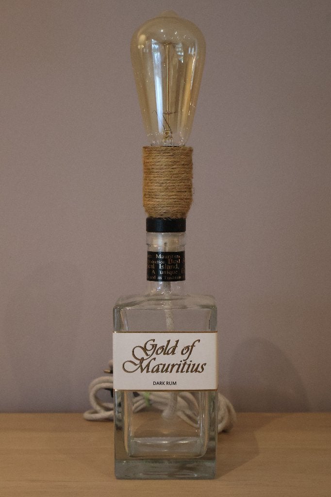 Lampe Vintage Rhum Gold of Mauritius, Enlèvement, Neuf, Verre, Vintage