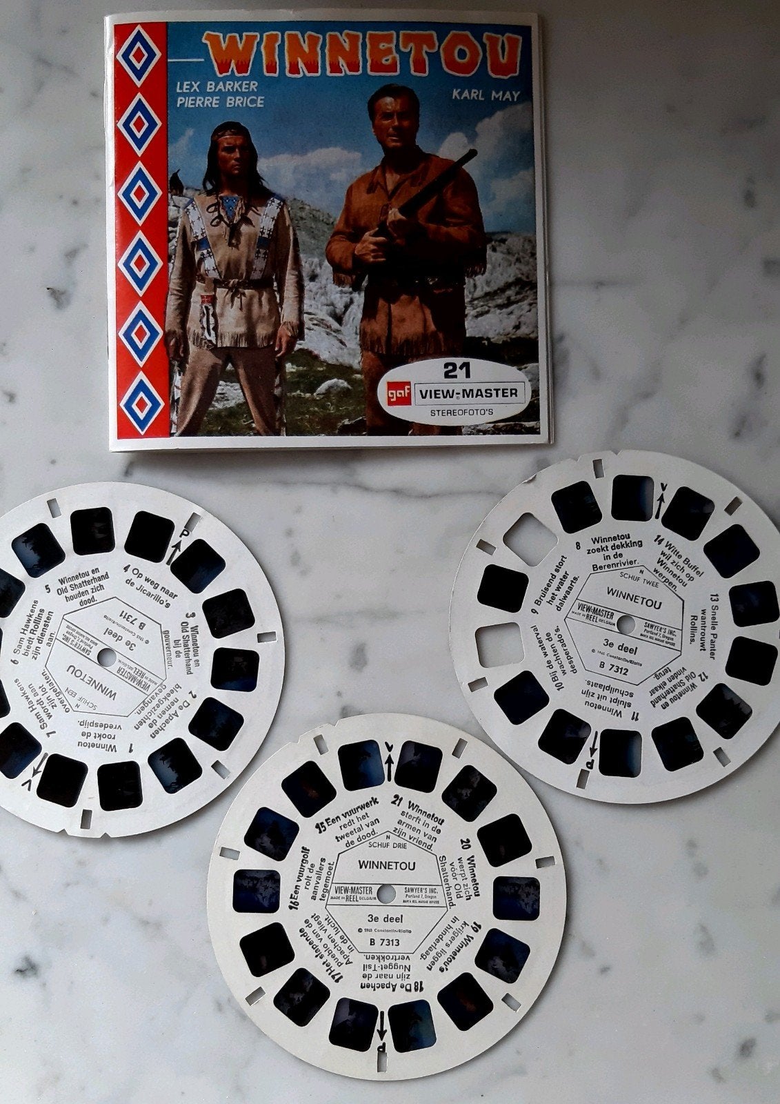 set 3 view master schijfjes,  WINNETOU, Ophalen of Verzenden, Gebruikt