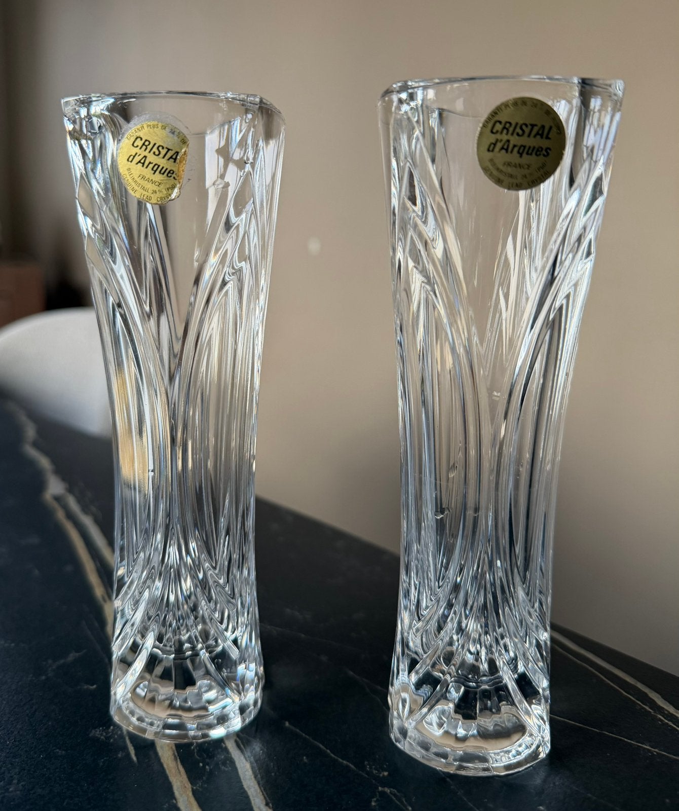 3 petits vases Cristal d’Arques, Enlèvement ou Envoi, Comme neuf