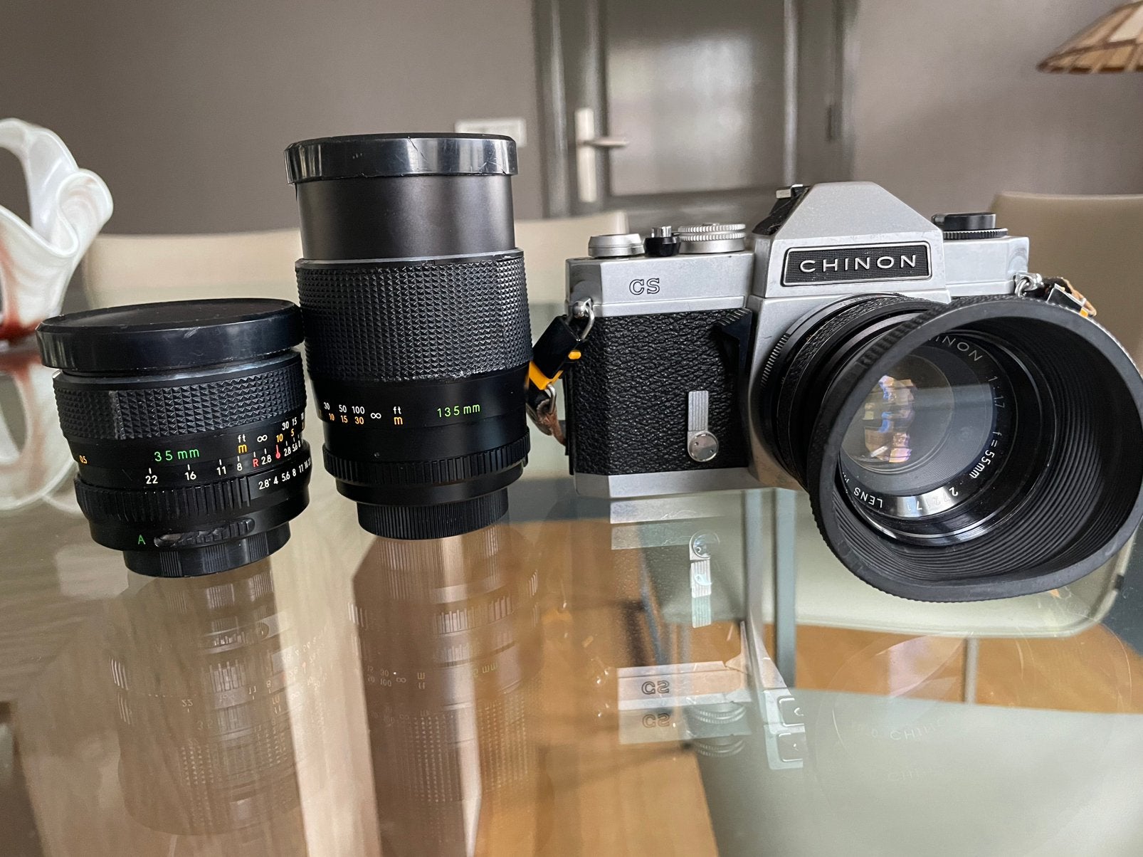 CHINON CS reflex fotografie, Audio, Tv en Foto, Ophalen, Gebruikt, Spiegelreflex