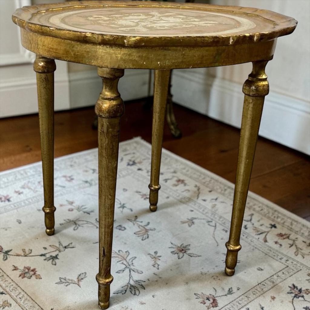 table d'appoint/table à plantes vintage en or, Envoi